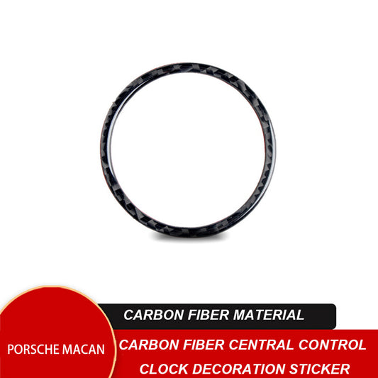 Carbon Fiber Interior Clock Circle Frame Cover Trim for Porsche Macan 2014-2019