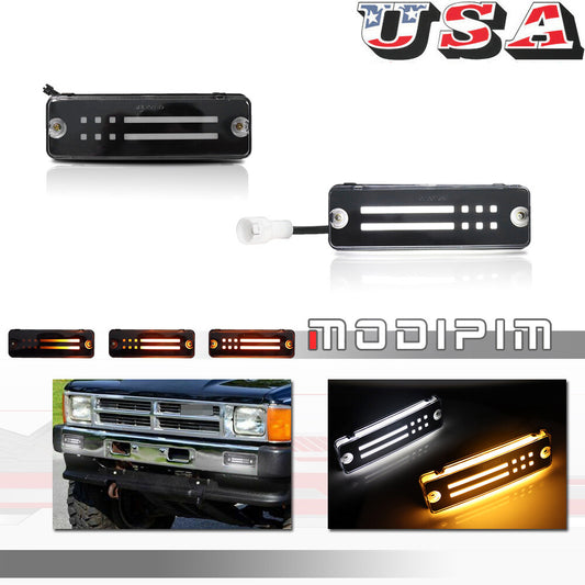 Euro Style smoke front bumper turn signals suitable for Toyota 4Runner Pickup (models 84-88)