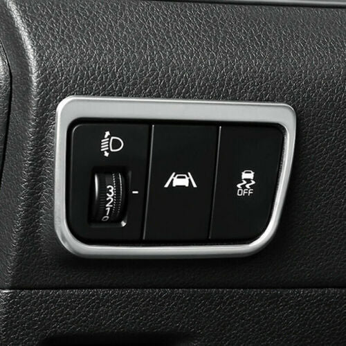 for Kia K5 2021-2023 Matte Silver Car Headlight Switch Button Frame Cover Trim