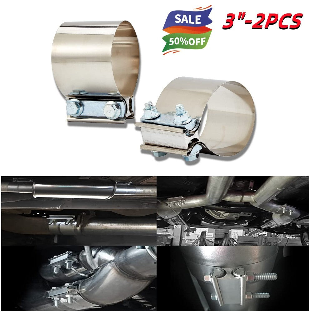 3-inch Butt exhaust clamp for combined exhaust muffler with duct connection