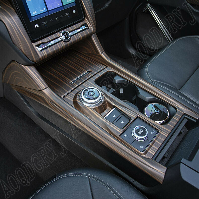 Wood Grain Look Gear Shift Panel Moulding Cover Trim for Ford Explorer 2020-2022