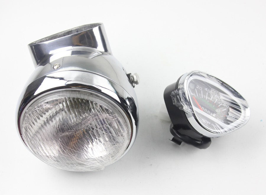 Polish Aluminium Headlight Headlamp 100 KM/H Speedometer for Honda Dax CT70 ST70