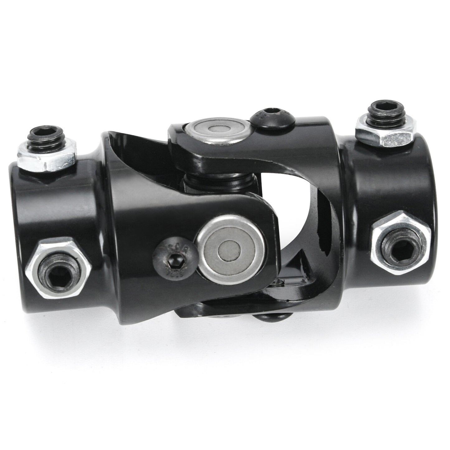 3/4 DD x 3/4 DD Double Steering Universal U Joint Shaft Coupler Black