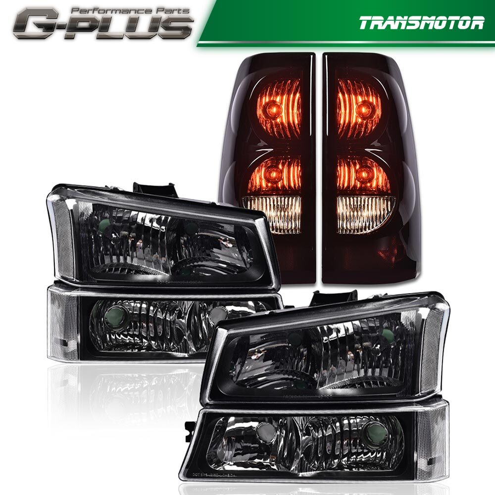 Black/clear headlights + taillights suitable for 2003-2006 for Chevrolet Silverado 1500 2500