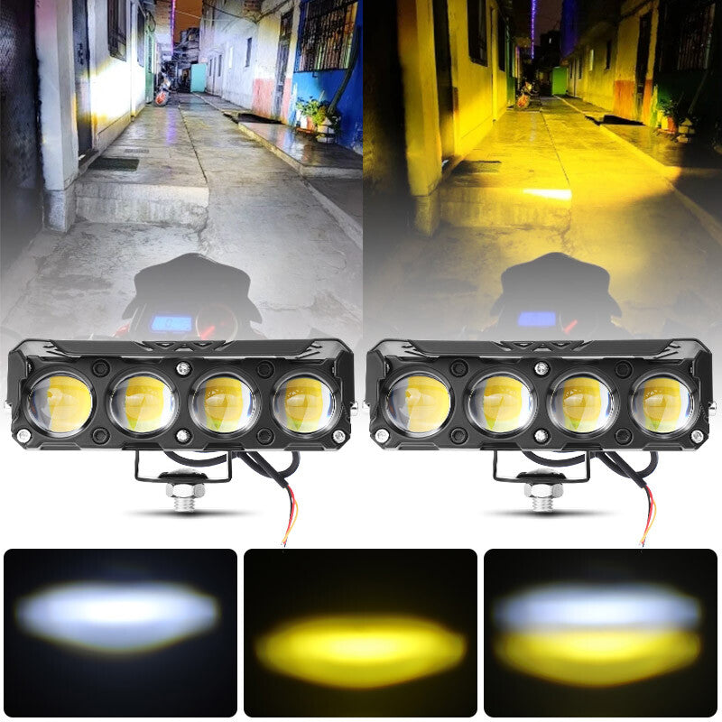 2x LED Pods Driving Light Bar 25W Yellow White Work Lamp Spot Fog SUV Dirt bike