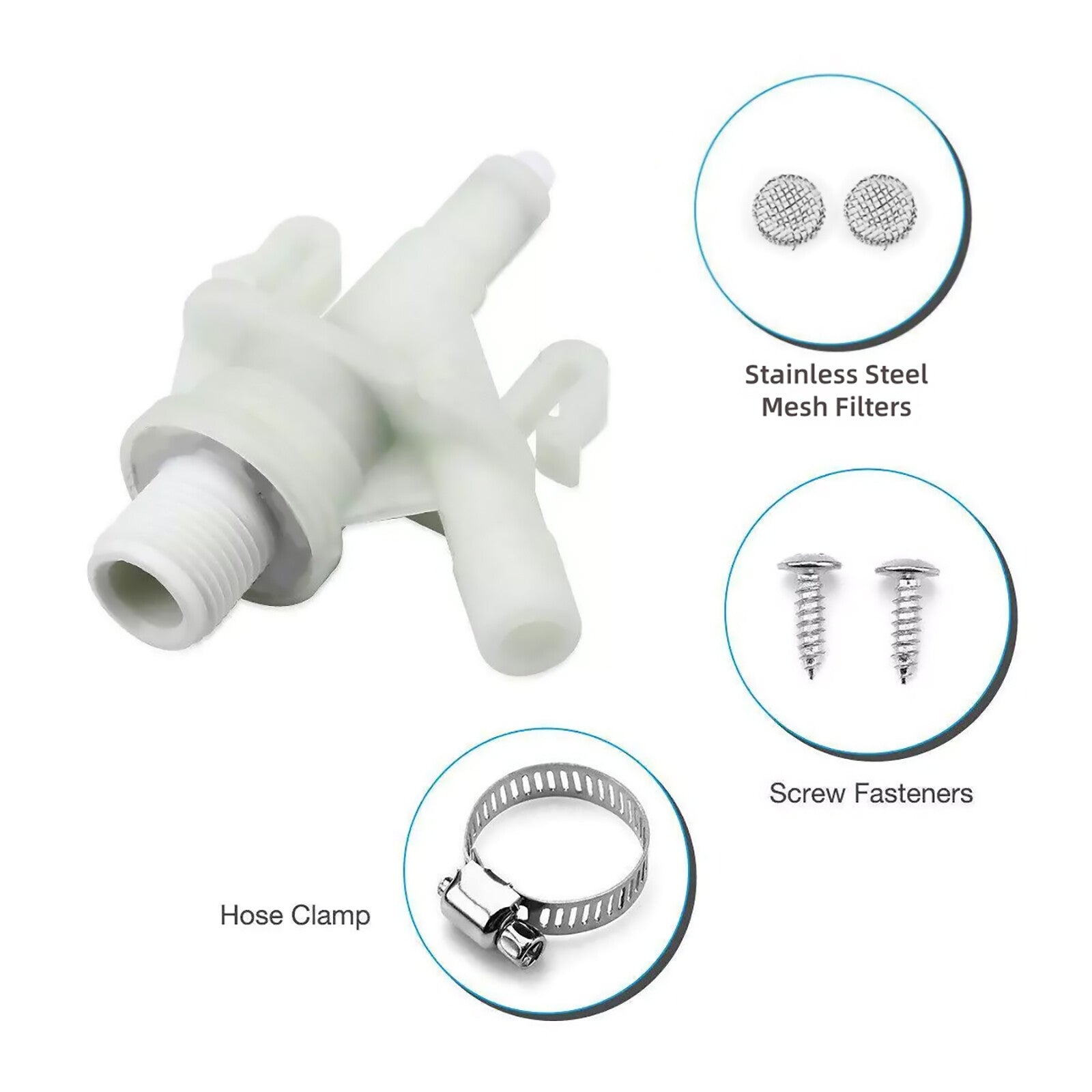 2x Upgraded For Dometic Pedal Flush Toilet Water Valve RV 385311641 300 310 320