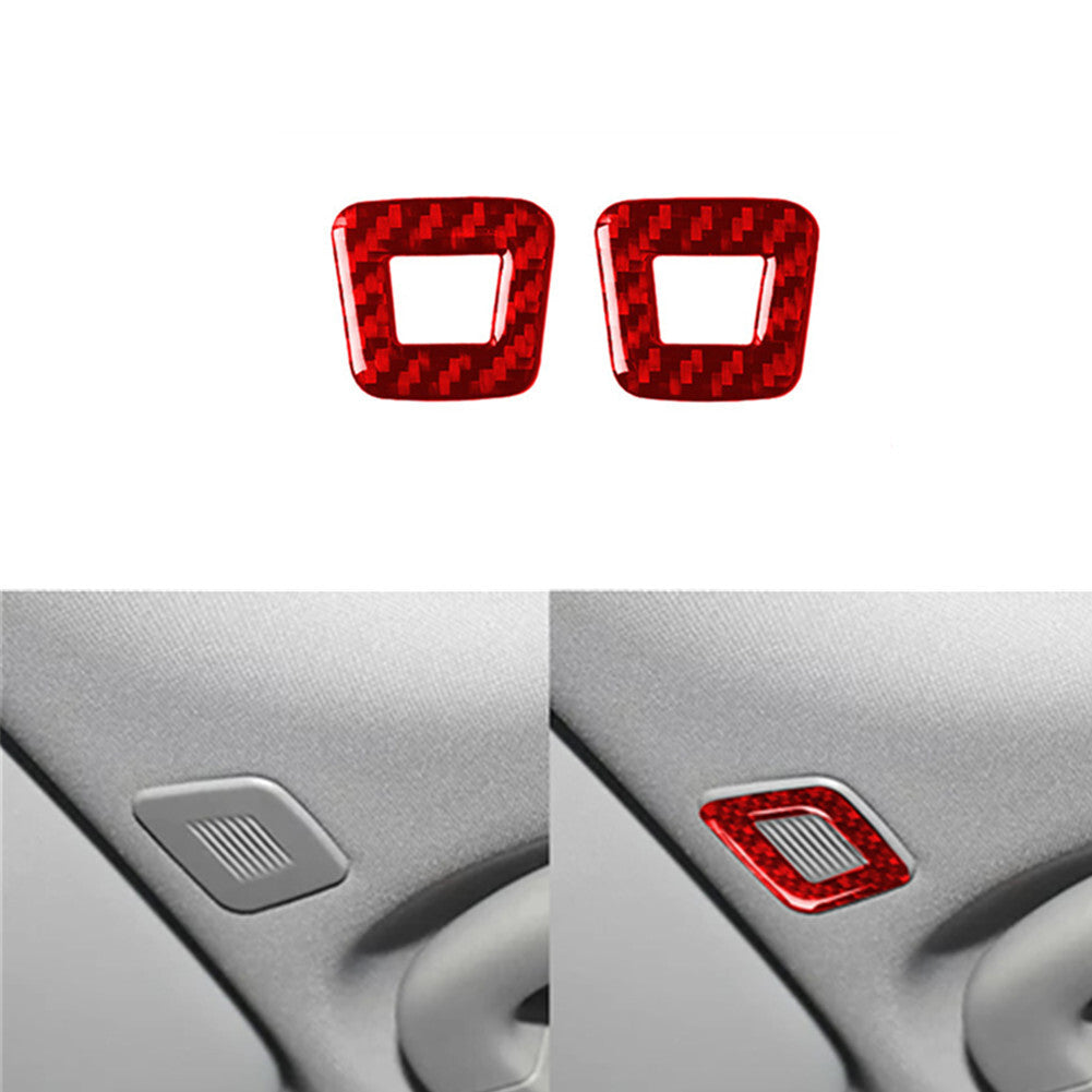 Red Carbon Fiber Speaker Audio Surround Trim for Alfa Romeo Giulia 2017-2019