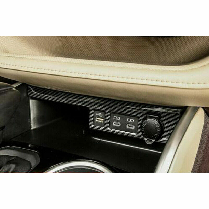 Carbon Fiber Inner Cigarette Lighter USB Cover Trim for Toyota Highlander 21-22