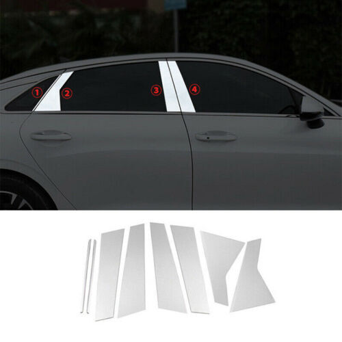 Chrome Pillar Posts Trim for Kia K5 2021-2023 8Pc Set Door Trim Mirror Cover Kit