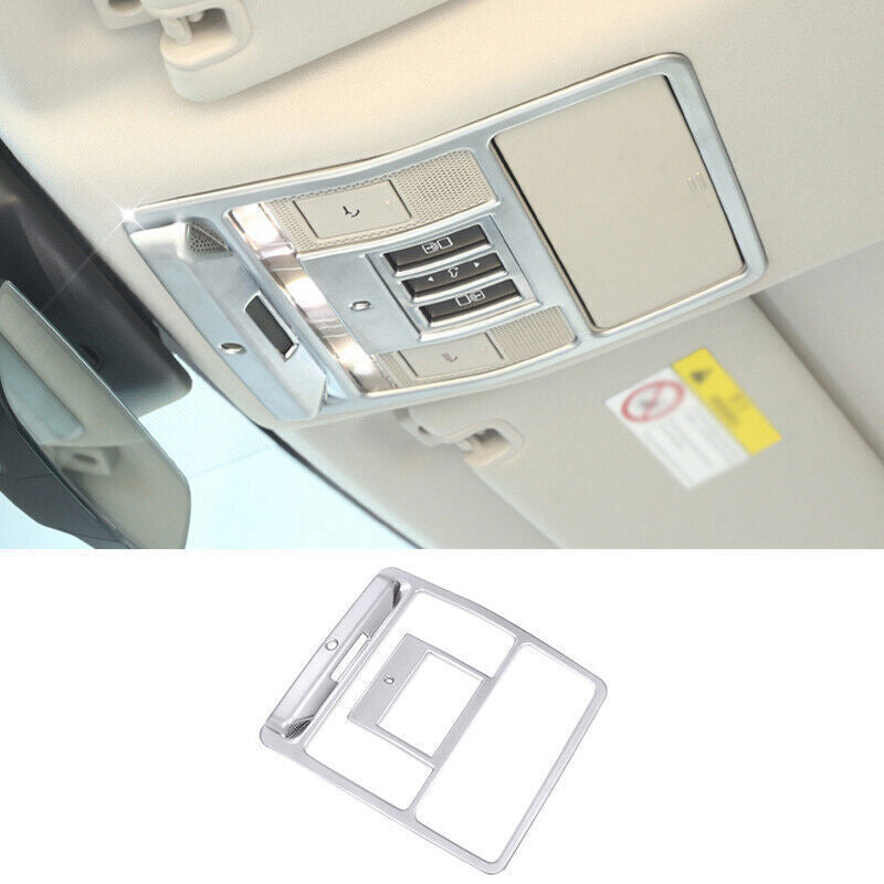 Fit For Discovery Sport 2017-2019 Silver Front Reading Light Lamp Frame Trim 1P