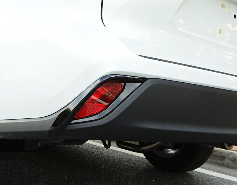 Glossy Black Rear Fog Light Lamp Frame Trims 2pc for Toyota Highlander 2020-2024