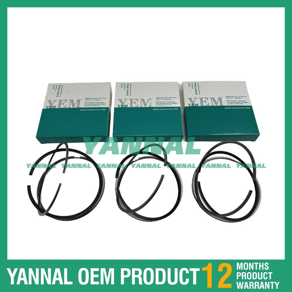 3 new K3E Piston Ring Kit STD for Mitsubishi Moffett M 1601 SM