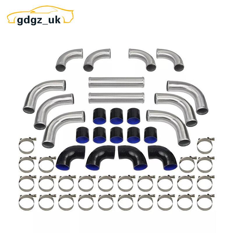 3 DIY Intercooler Tubing Piping Tube Black Silicone Coupler Clamp Kit 3inch