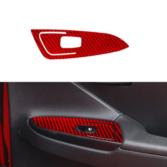 Red Carbon Fiber Passenger Door Control Cover for Hyundai for Veloster JS 2019-2022
