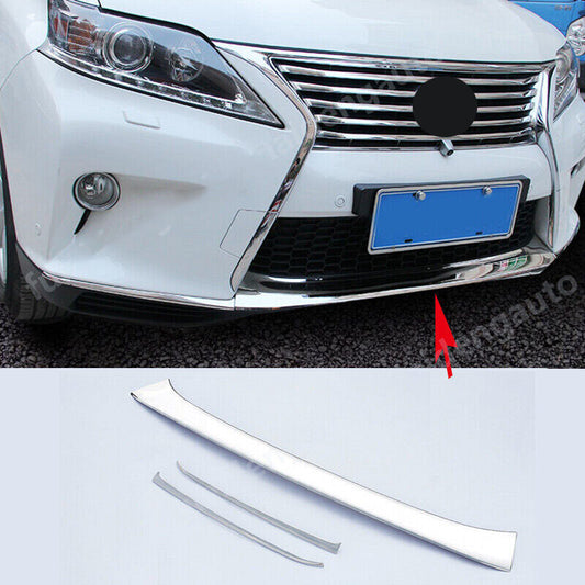 3x for LEXUS RX350 450H F Sport 13-15 Chrome Front bottom Bumper lip cover Trim