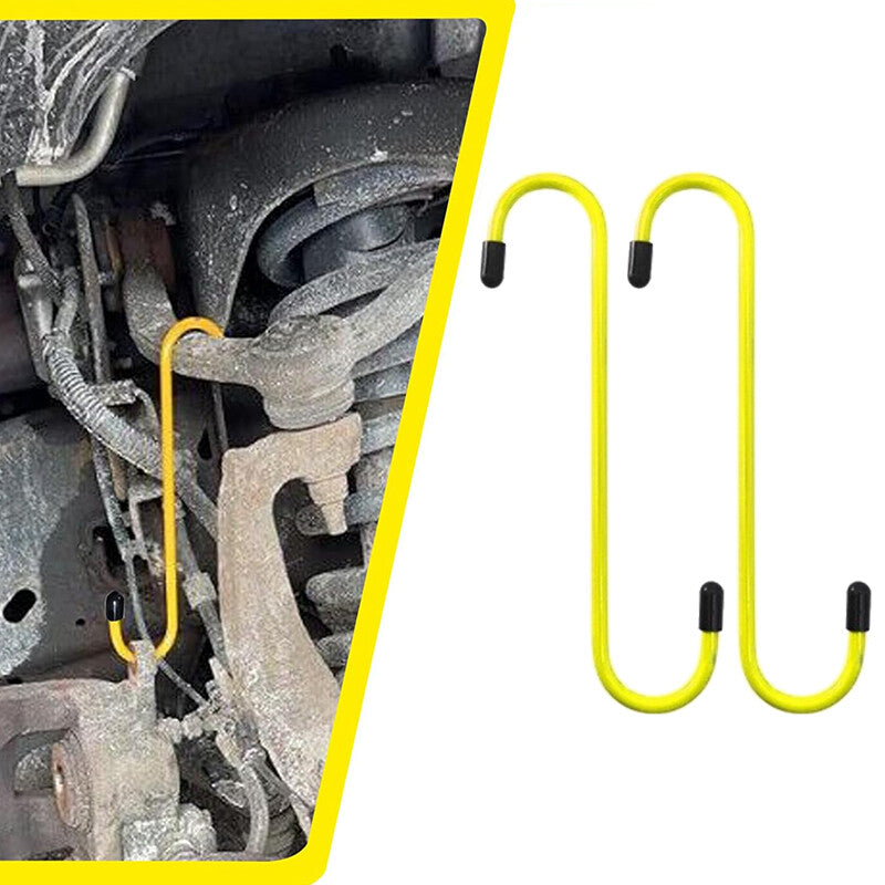 2Pcs Brake Caliper Hanger Hooks Powder Coated Steel Yellow (2 Piece Set)