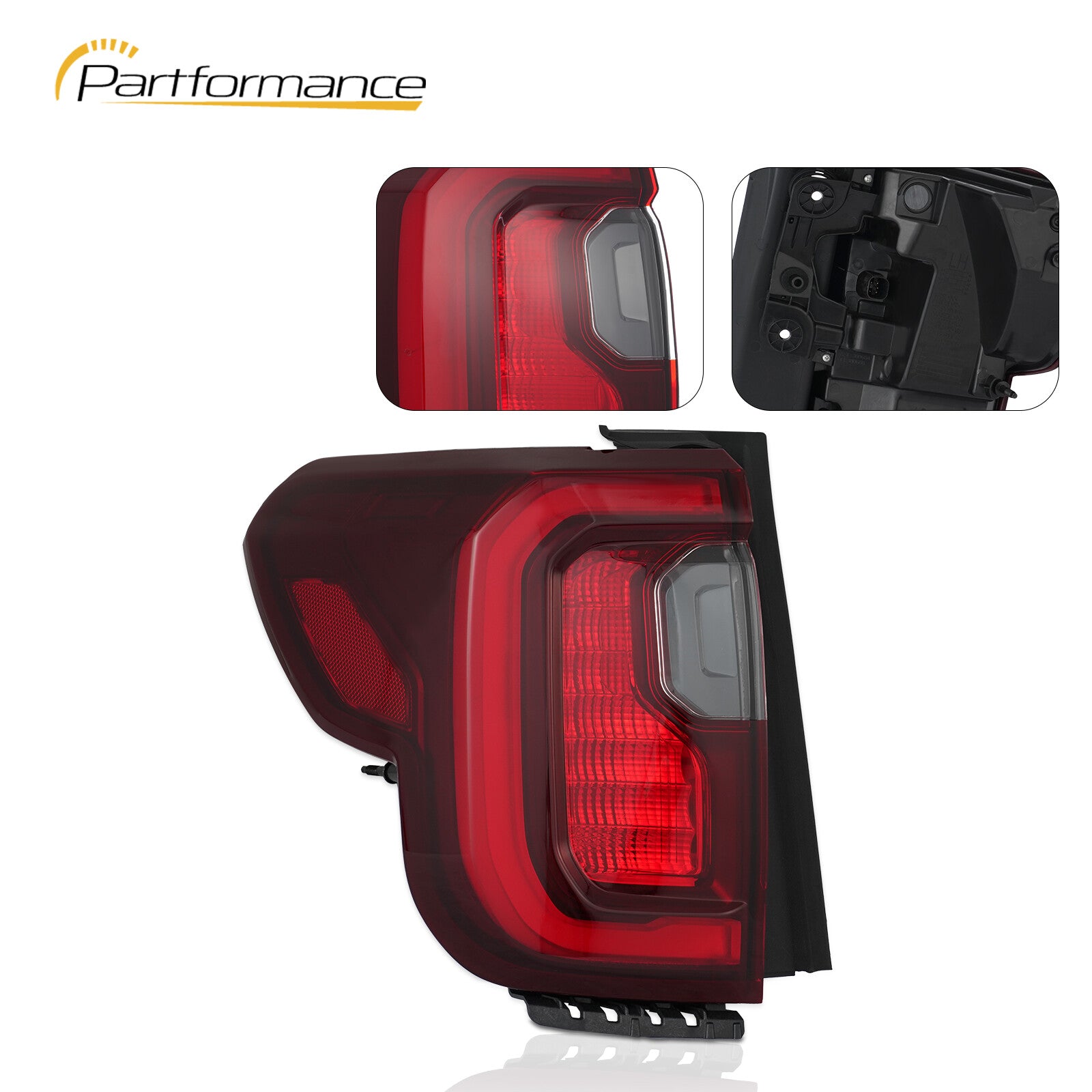 Suitable for 2020-2023 for GMC Acadia AT4 with black trim LED taillights, brake lights, and driver side.