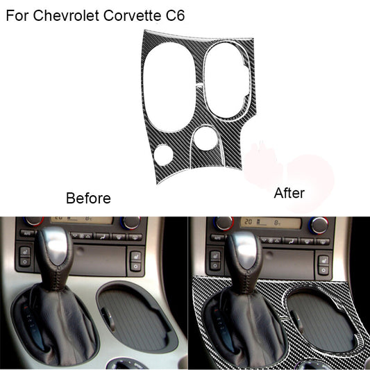 3Pcs for Chevrolet for Corvette C6 Carbon Fiber Gear Shift Panel Cover Trim Type C