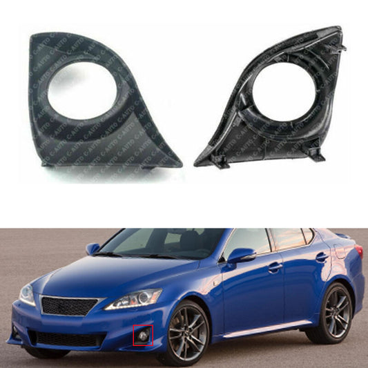 Black protective bezel for front fog lights on for Lexus IS250 IS350 2011 - 2013 LHRH models.