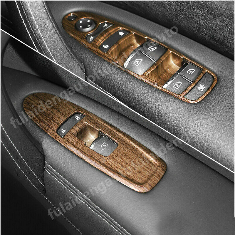Wood Grain Inner Window Switch Panel Cover Trim for Nissan Patrol Y62 2017-2019
