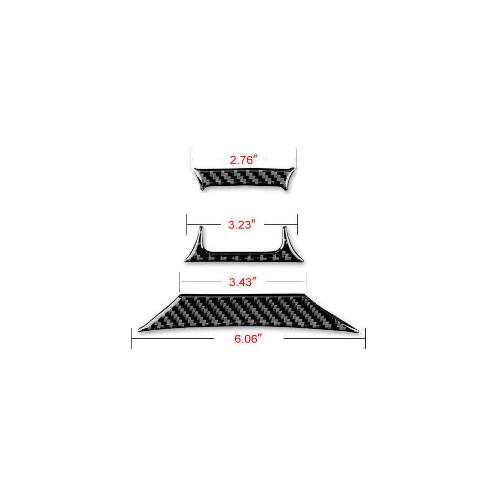 3x Carbon Fiber Console Decorative Cover Trim for Chevrolet Camaro 2010-2015