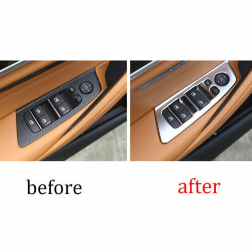 4P Window Lift Panel Switch Cover Trim for BMW 5 Series G30 ABS Silver 2018-2023