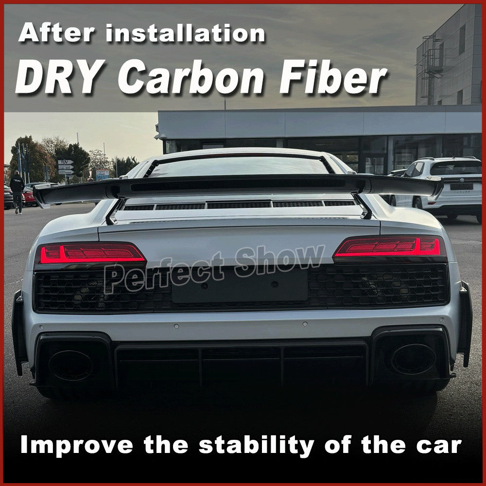 for Audi R8 V10 GT Coupe 20UP TT TTS DRY Carbon Rear Boot Trunk Spoiler Wing Lip