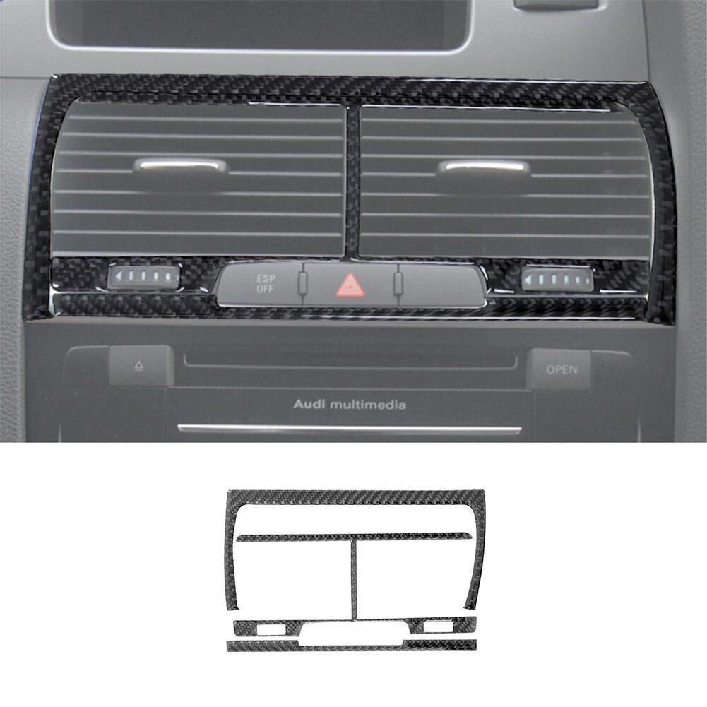 3X Carbon Fiber Central Vent Outlet Trim for Audi Q7 2007-2015