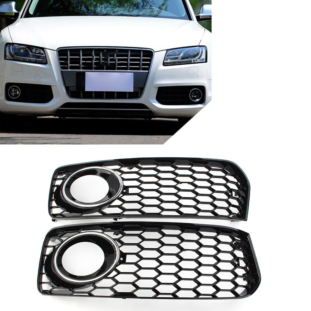 for Audi for A5 S5 B8 RS5 Honeycomb Mesh Front Bumper Fog Light Grille Cover