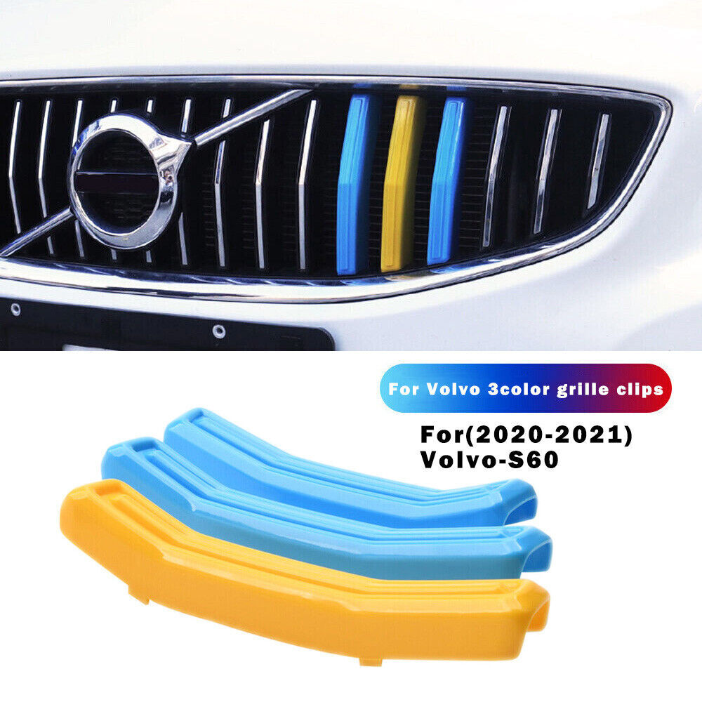 3-Color Front bumper Mesh Grille Grill Strip Cover Trim for Volvo S60 2020-2021
