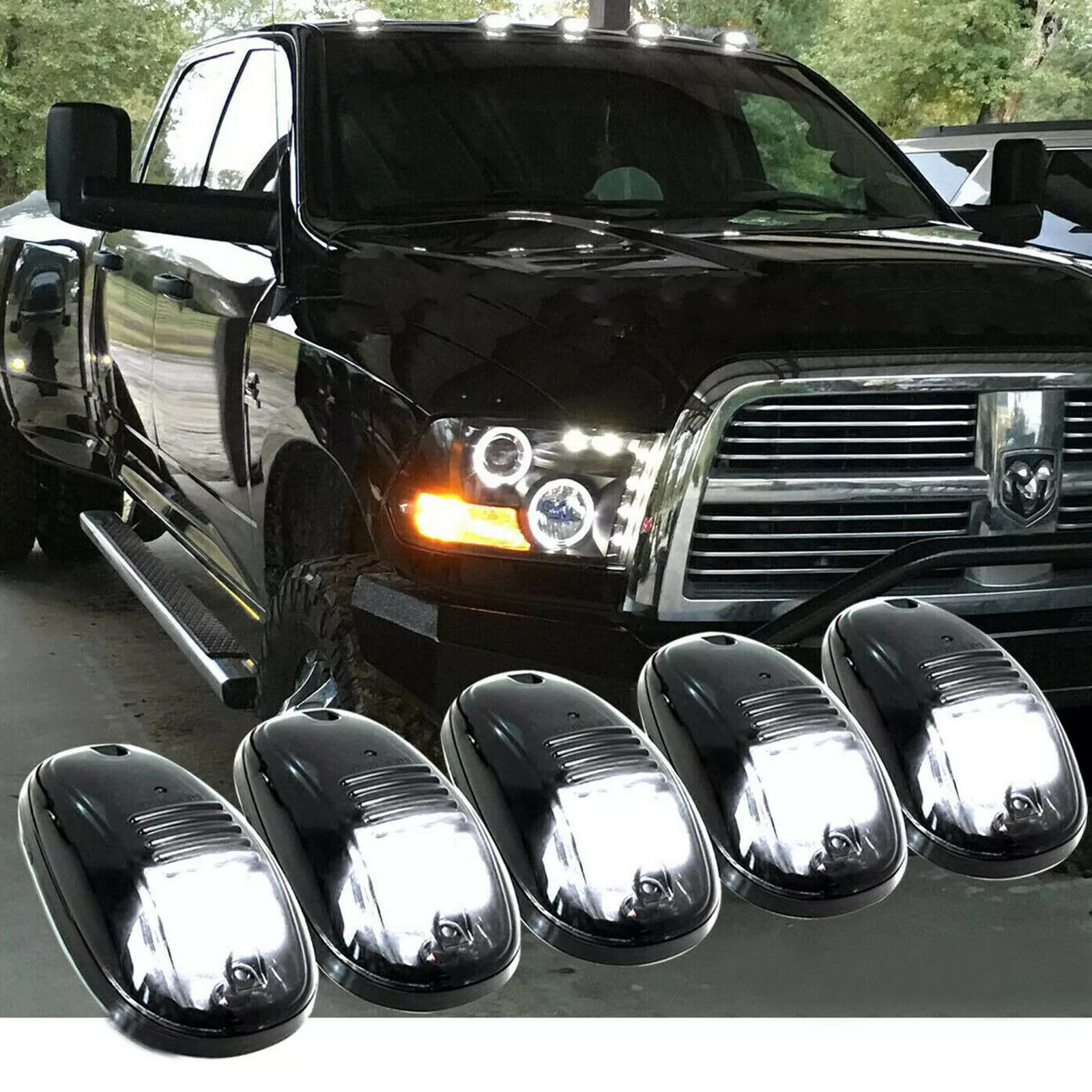 Suitable for Dodge for RAM 1500 2500 3500 5x Smoke Lens Roof Cab Driving Light LED 6000K