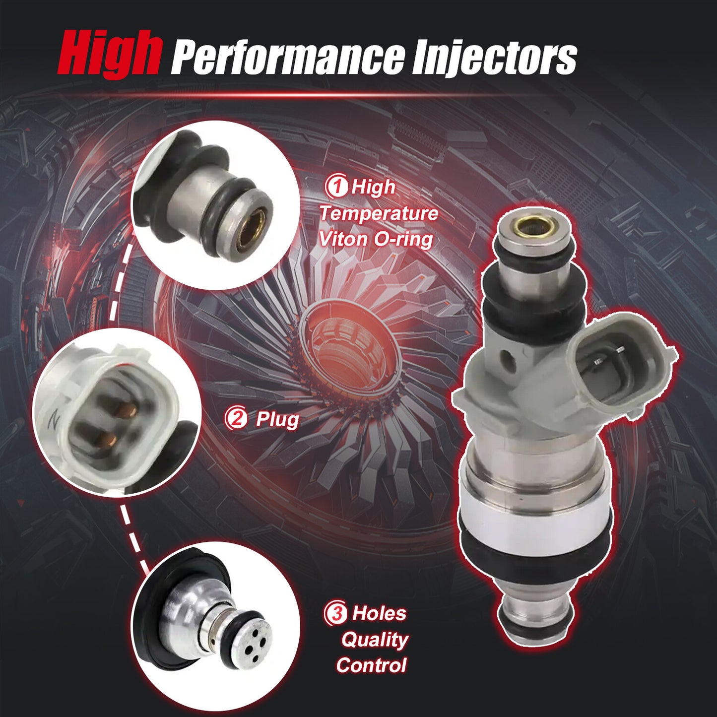 6-piece set of new fuel connectors 23250-62030 23209-62030, suitable for Toyota 4Runner 3.4L, 1997-98