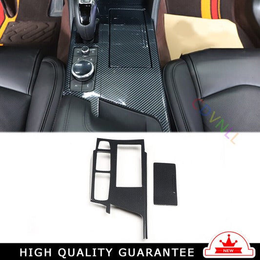 Console Gear Shift Frame Cover Trim 2PCS for Cadillac CT6 2016-2020 Carbon Fiber