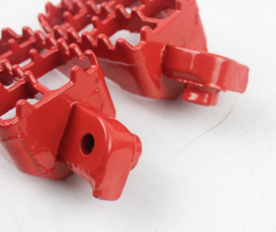 Red Aluminium Foot Pegs for Yamaha PW50 PW80 TW200 TTR90 TTR90E Bikes Footrests