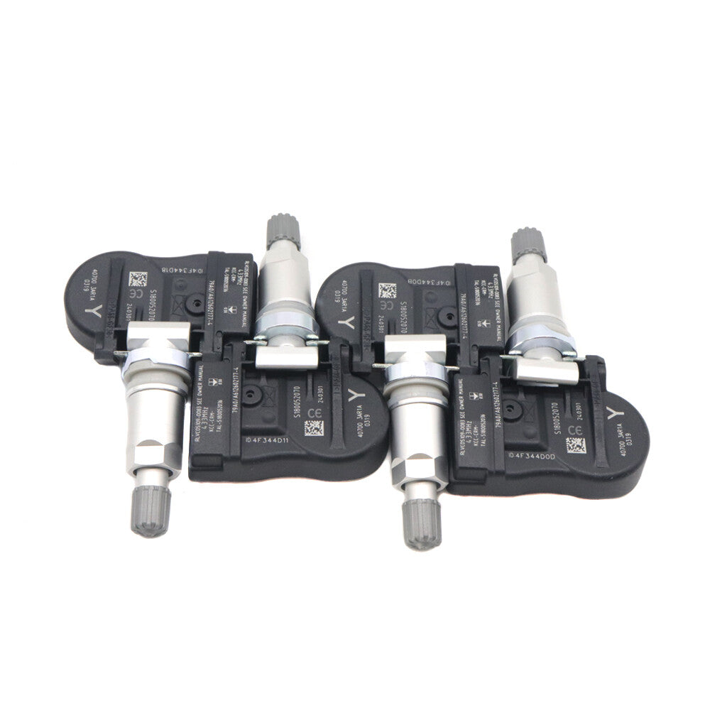 Four tire pressure sensors, 433MHz, 40700-3AR1A TPMS sensors, suitable for Nissan Versa SL