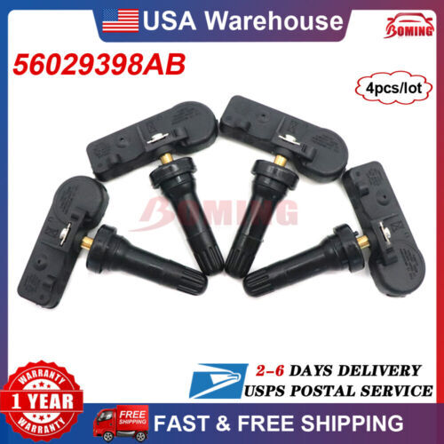 4-piece 56029398AB Tire Pressure Sensor (TPMS) for Dodge for Chrysler for Jeep for RAM 68241067AB