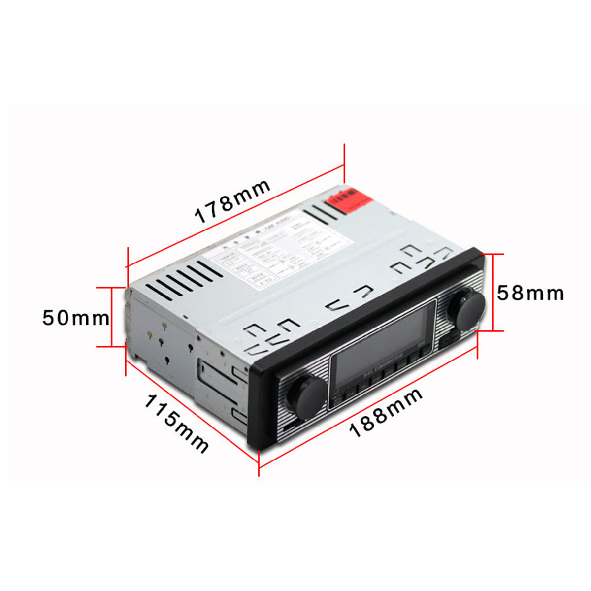 12V Bluetooth Car FM Radio MP3 Player USB Classic Stereo Audio Receiver AUX SD