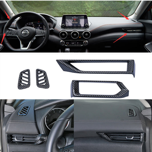 4-piece carbon fiber exterior dashboard vent cover trim for Nissan Sentra 2020-2021
