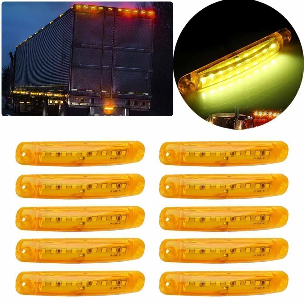 10pcs Amber 9 LED Sealed Side Marker Clearance Light for Car Truck Trailer Lorry