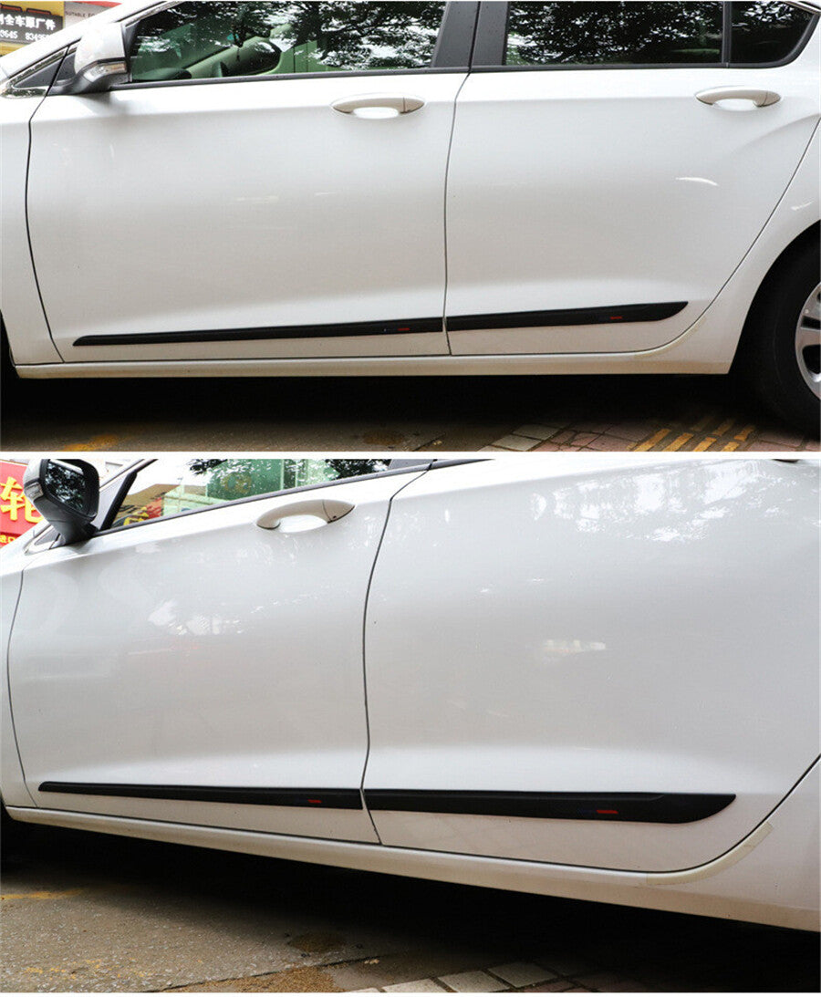 4Pcs Rubber Car Door Body Side Skirts Strip Moulding Trim Cover 4-door for SUV Sedan