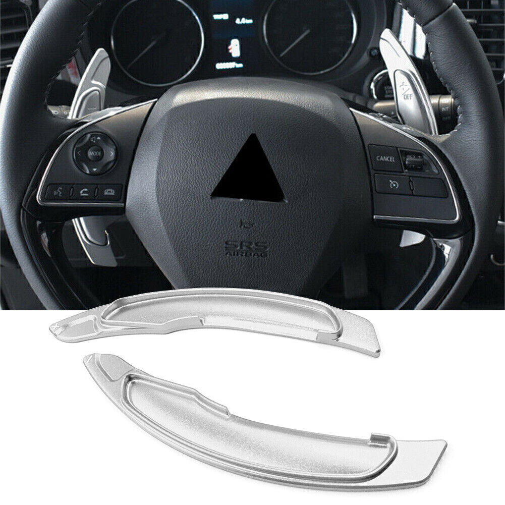 Car Steering Wheel Paddle Shifter Extension Fit for Mitsubishi Lancer Evo X Silver