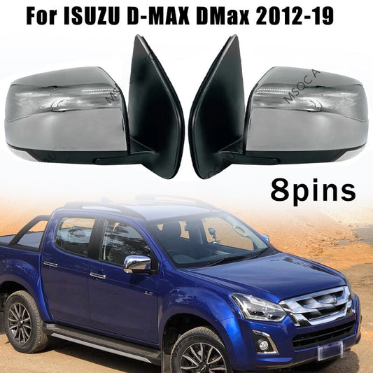 Rearview mirror assembly with turn signal folding lens suitable for ISUZU D-MAX DMax 2012-19