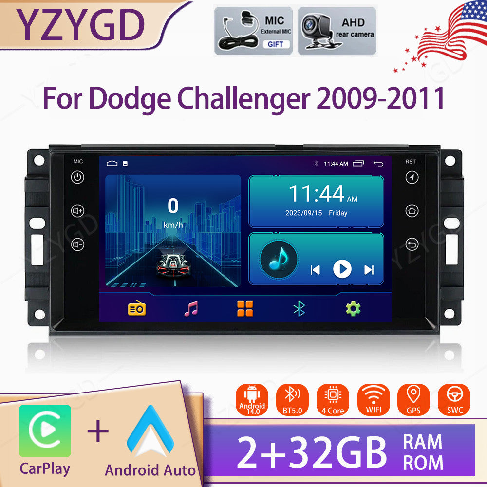 for Dodge for Challenger 2009-2011 Stereo Android Auto Carplay Screen Car Radio GPS