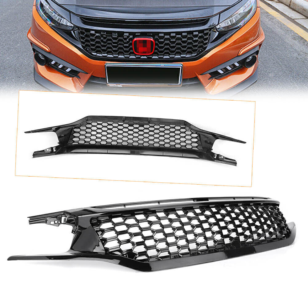 Front Upper Headlight Grill Eyebrow Guard Protection for Honda for Civic 2016-18