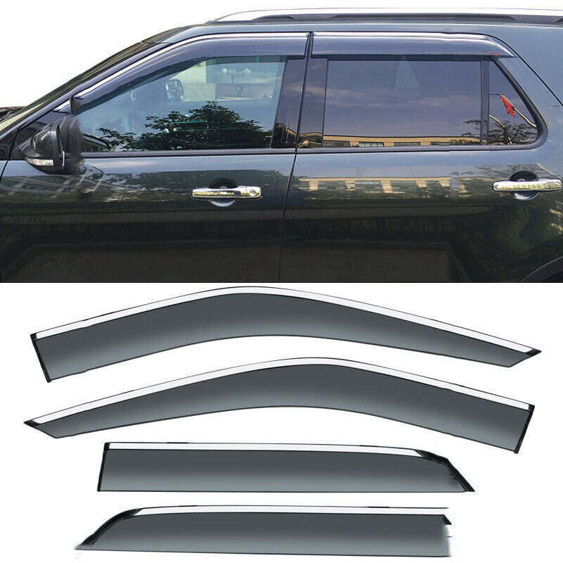 4x for Ford Explorer 11-19 Window Sun Vent Visor Rain Guard Shield Deflector Set