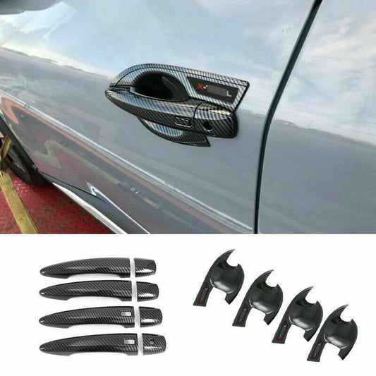 for Nissan Rogue X-Trail 2021-2022 ABS Carbon Fiber Door Handle Bowl Cover Trim