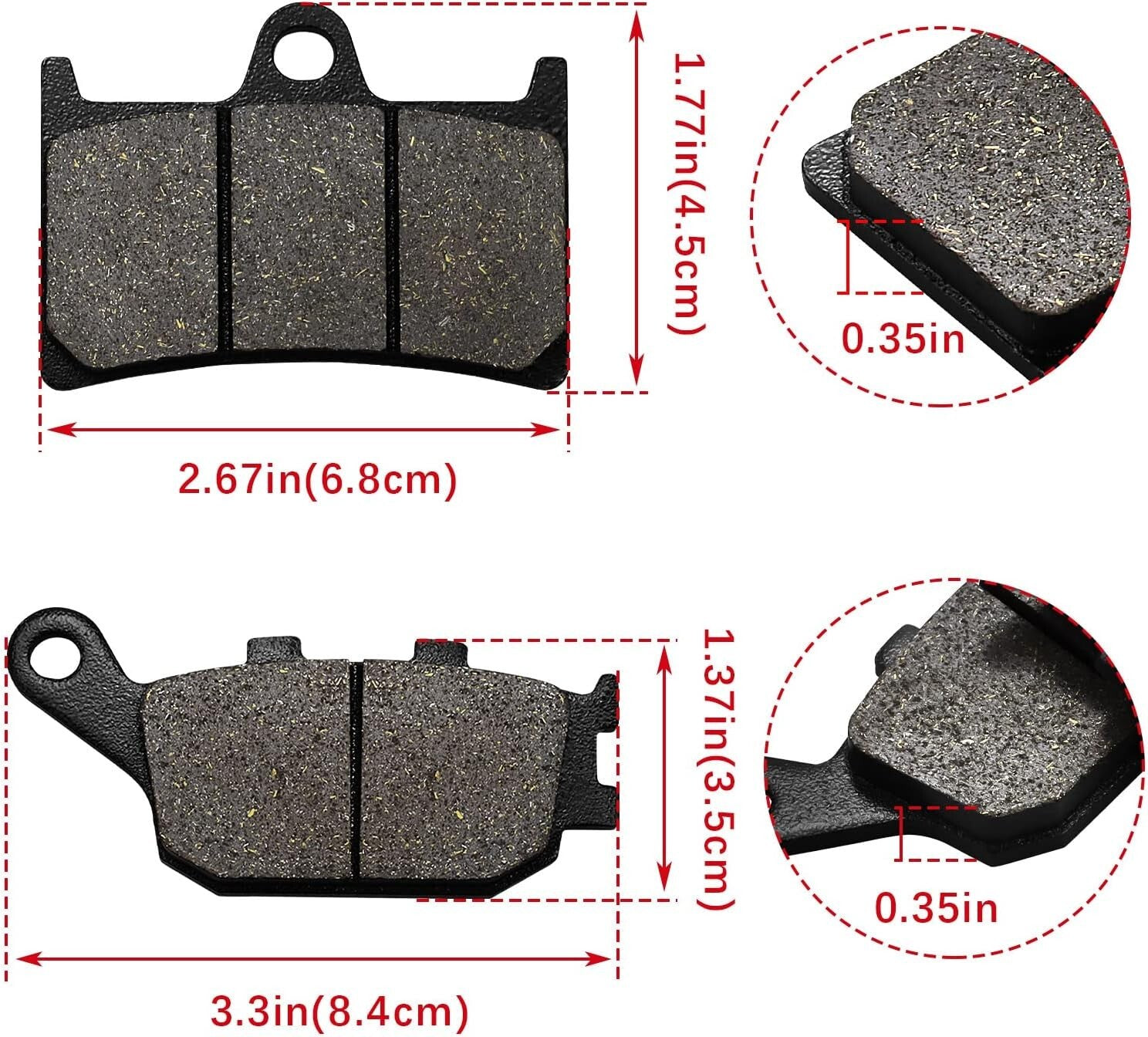 Front Rear Brake Pads for Yamaha FZ1 FZ6 FZ8 YZF R1/R6/R6S 2003-2007 YZF600R