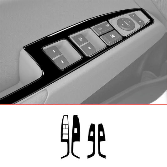 4Pcs Piano Black Door Window Control Cover Trim for Hyundai for Elantra 2016-2018