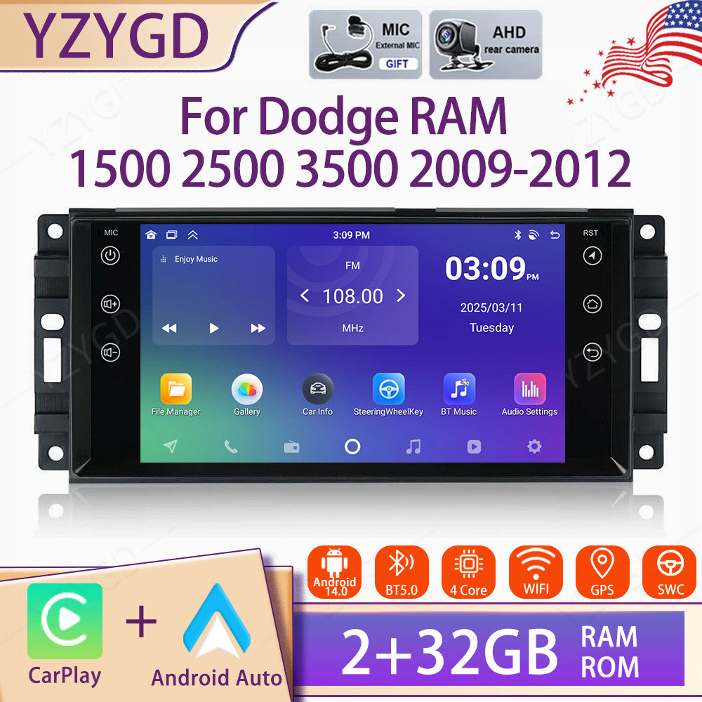 7 for DODGE for RAM 1500 2500 3500 2009-2012 Stereo Carplay Car Radio Screen GPS BT