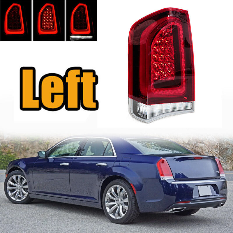 Left Black Tail Light for Chrysler 300 2015-2023 LED Turn Signal Light 1PCS